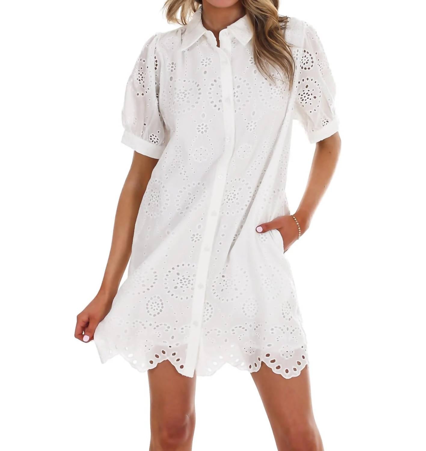 Jodifl - Women's Belong Together Eyelet Mini Dress