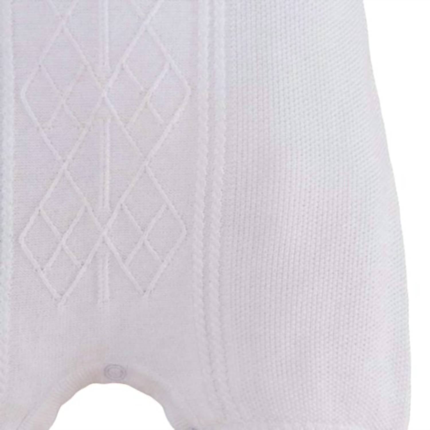 Little Things Mean A Lot - Boy's Sweater Knit Romper With Cable Stitch
