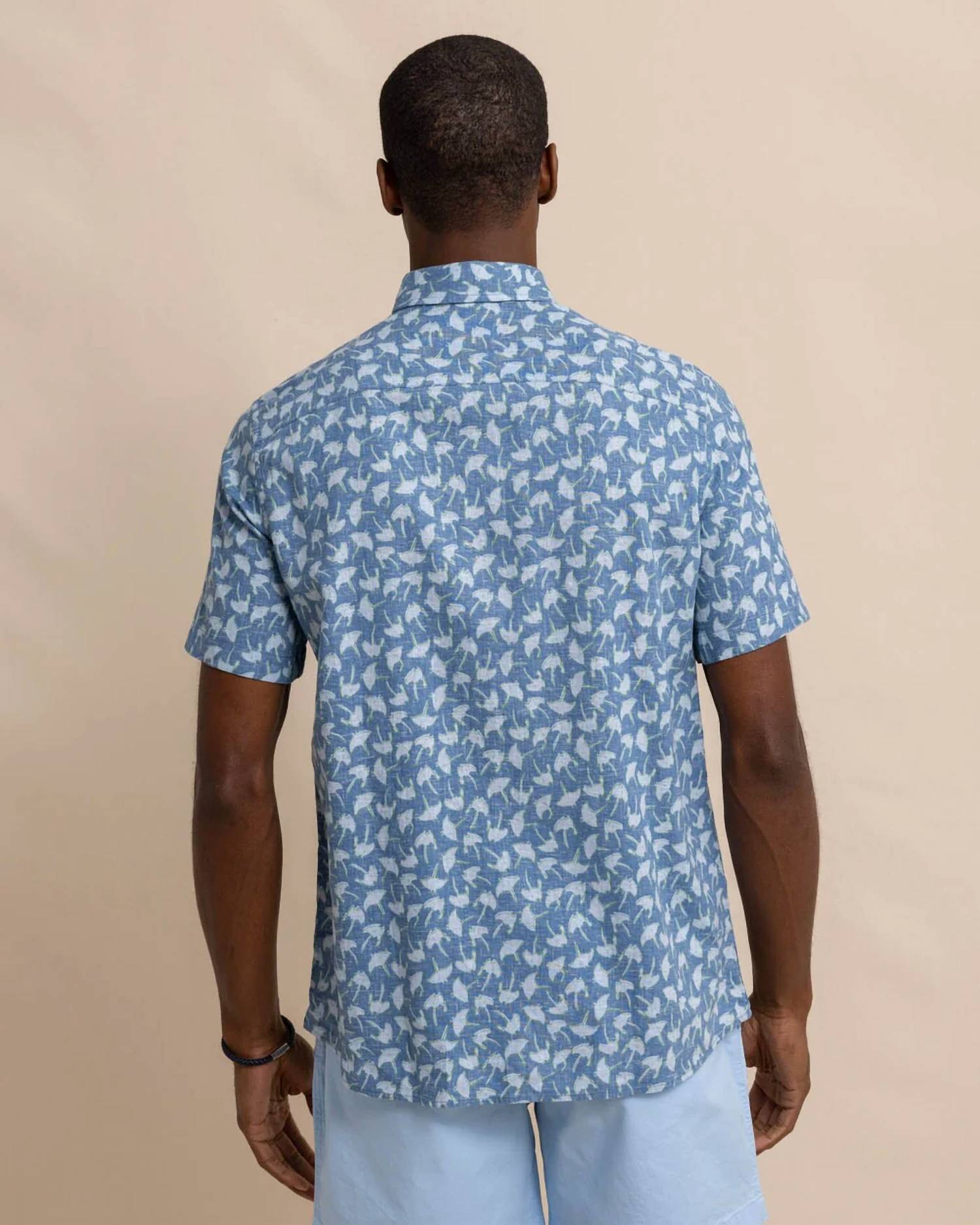 SOUTHERN TIDE Summer Rays Sportshirt in coronet blue - men's shirt - detail view