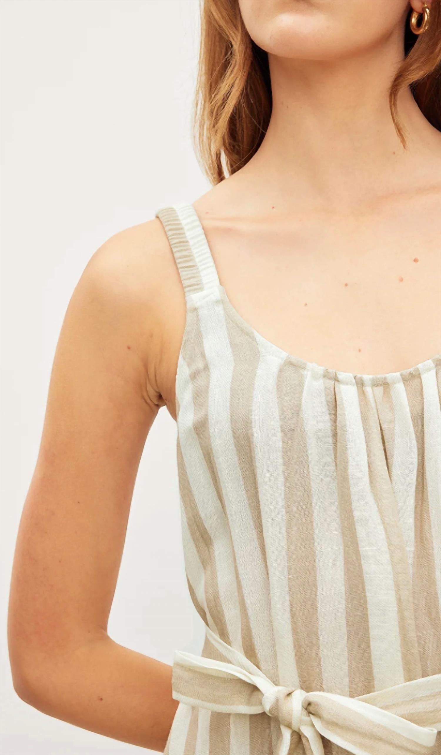 Velvet By Graham & Spencer - Meradith Striped Linen Maxi Dress