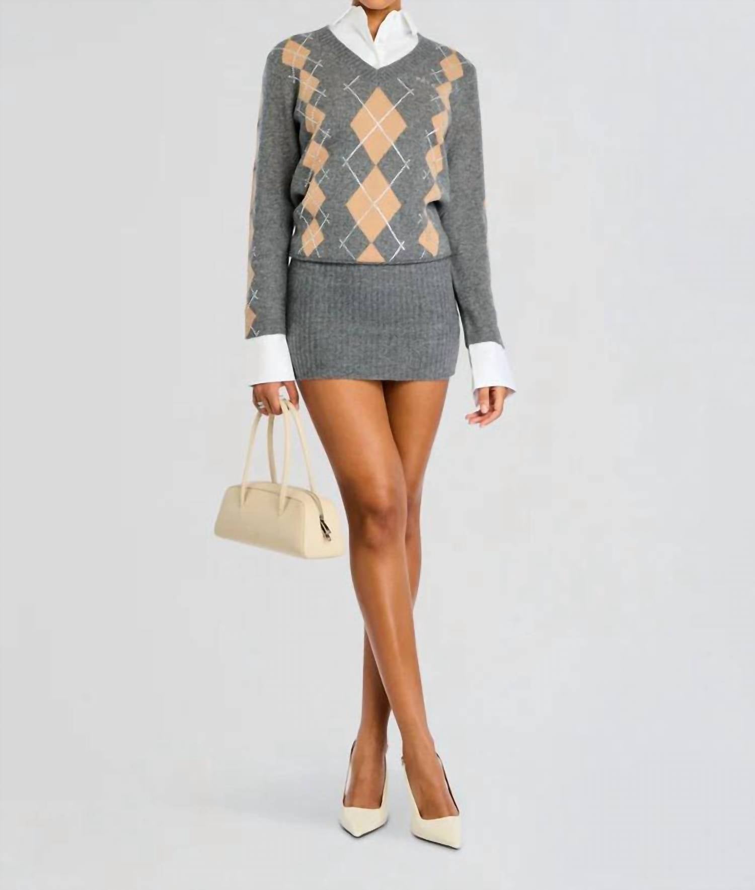 RETROFETE Ornella Embellished Dress in dust latte - women's dress - alternate view