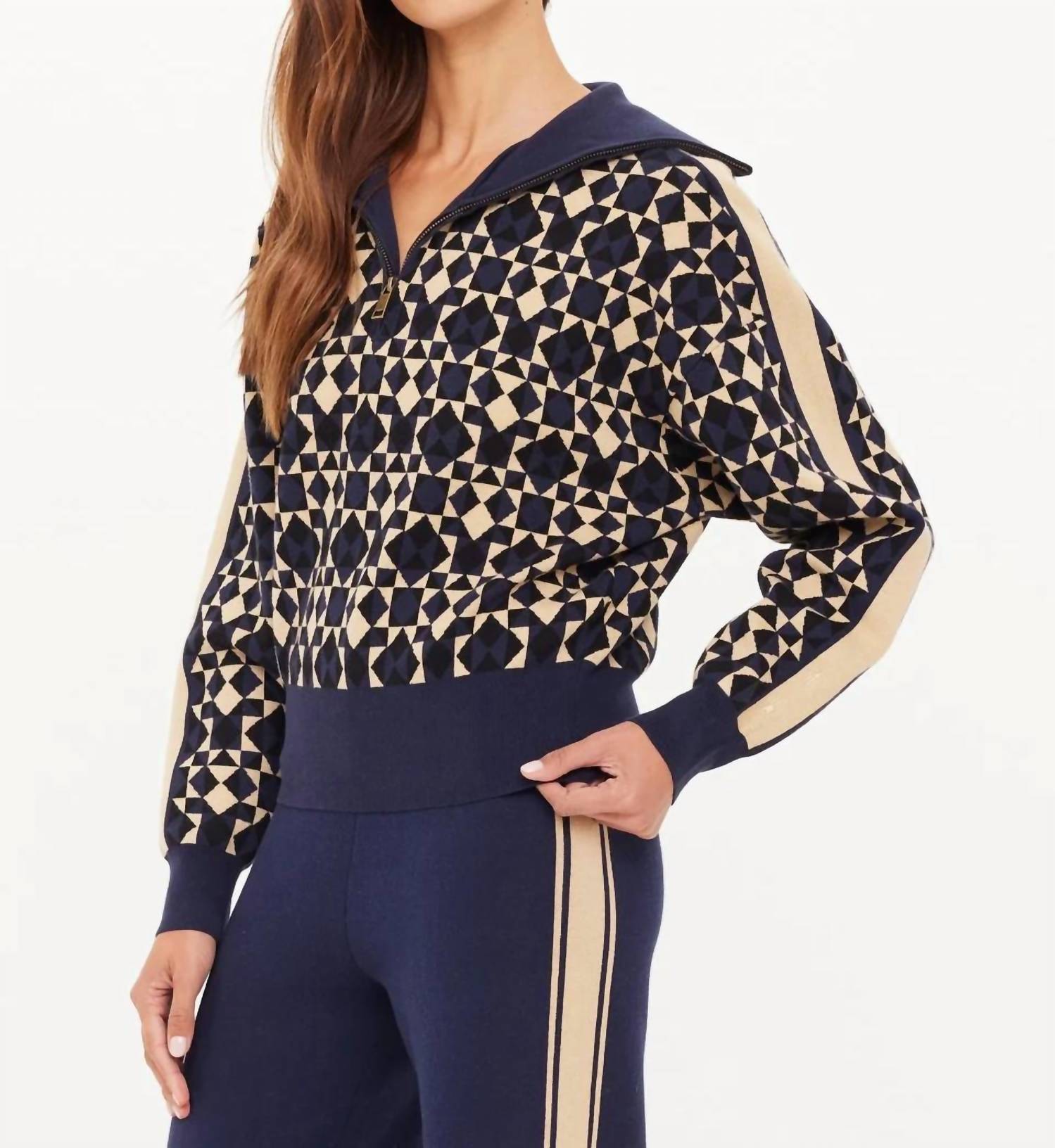 The Upside - Cosmo Kairo Half Zip Knit Sweatshirt