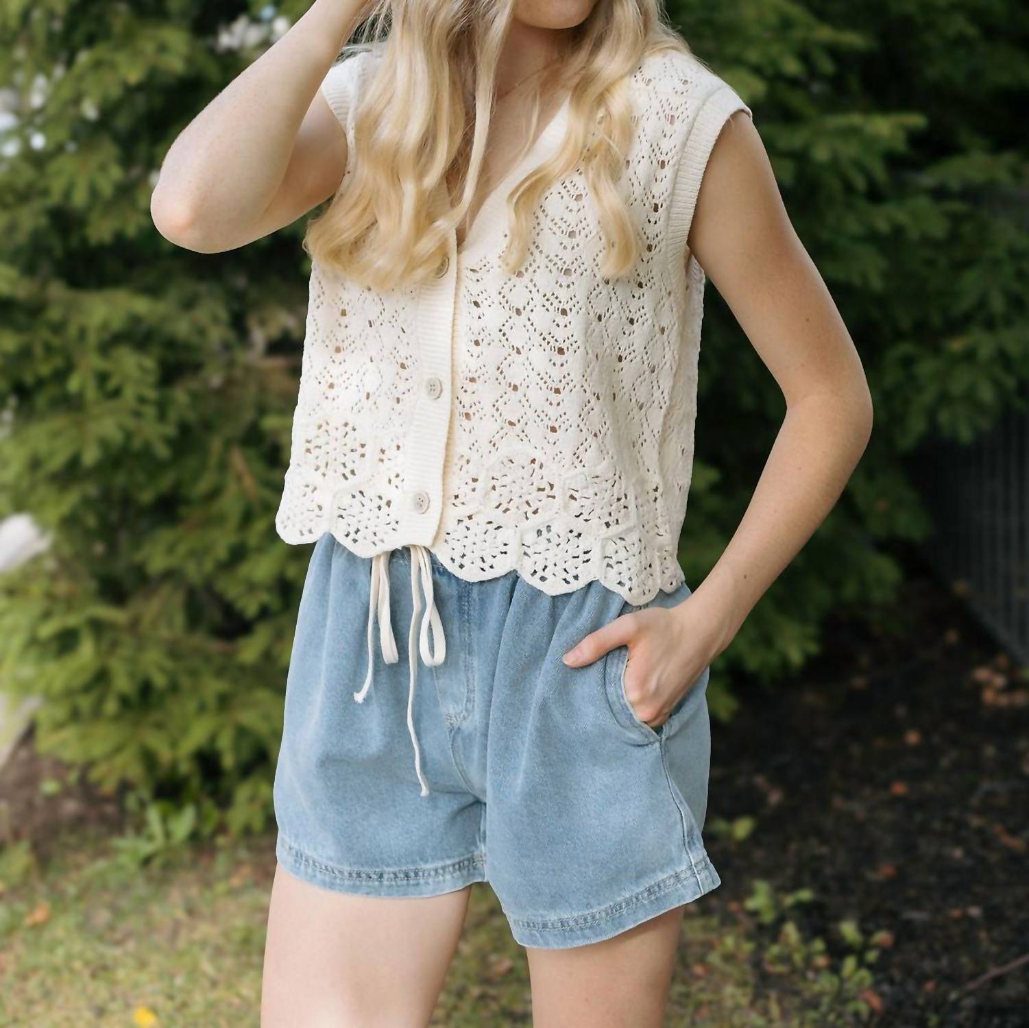 By Together - Ellery Crochet Vest Top