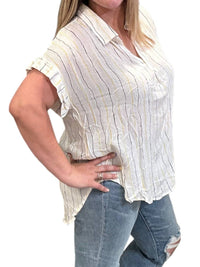 Sew In Love - Button Back Stripe Top