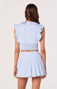 Astr - Zira Ruffle Trim Tie Front Top