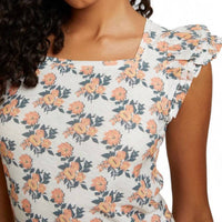 Nation Ltd - CAMEO PRINT NOTCHED RUFFLE TANK TOP