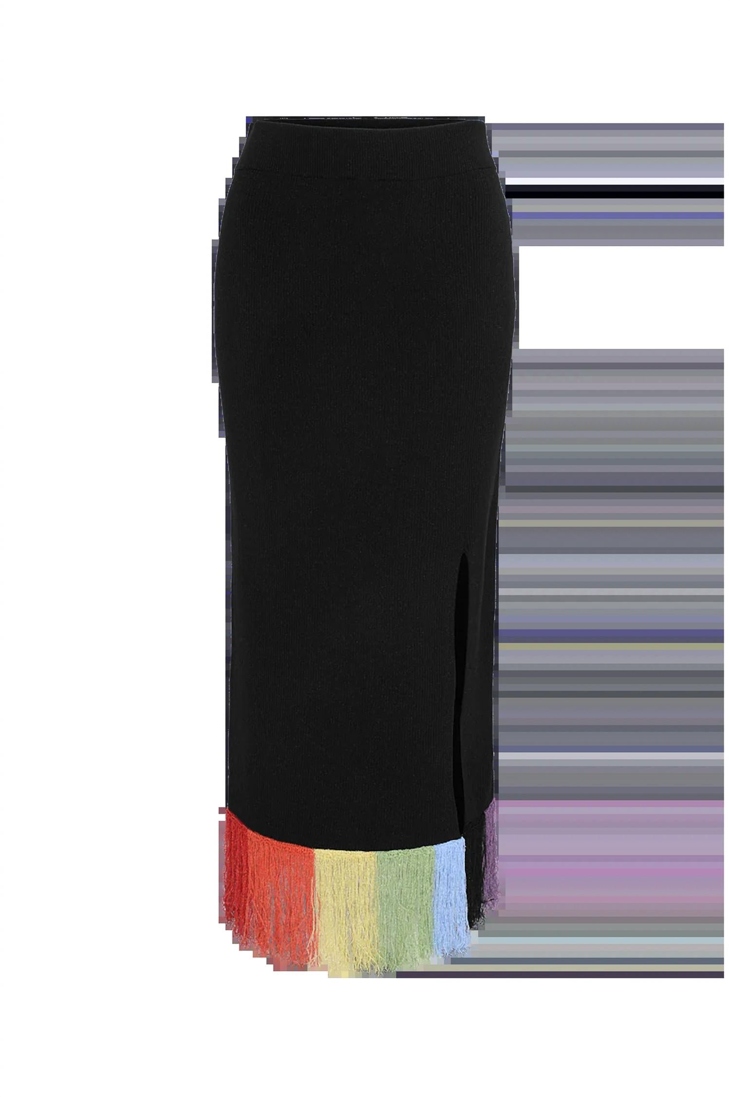 Olivia Rubin - Faye Rainbow Fringe Midi Skirt