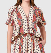 Livro Merritt Top in crimson mosaic - women's shirt