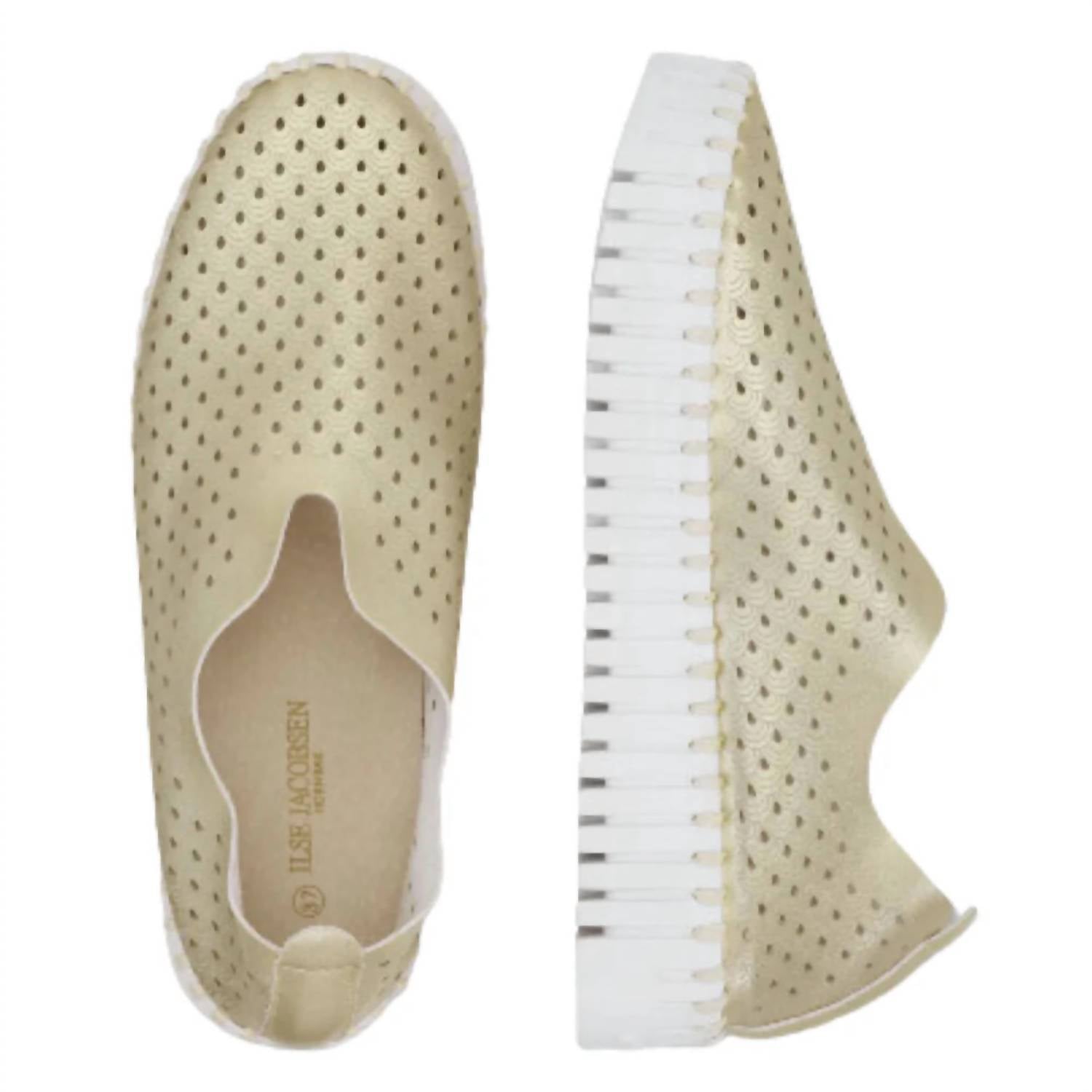 Ilse Jacobsen Women's Tulip Shoes in platin - women's sneaker - detail view