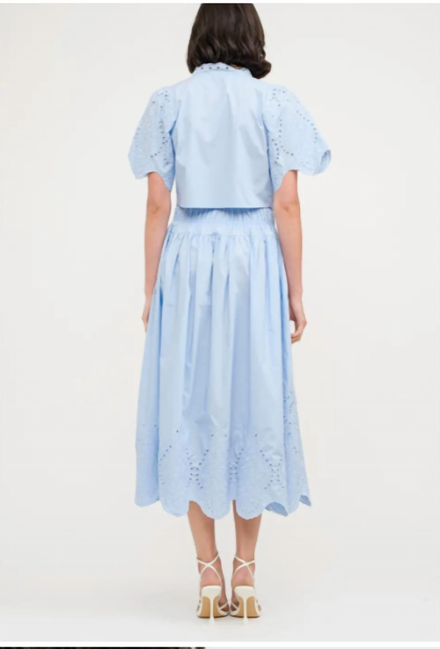 Sofie The Label - High-waisted Maxi Eyelet Skirt