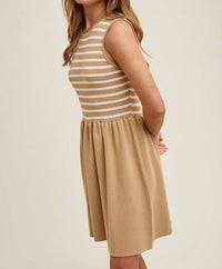 Wishlist - Wren Striped Contrast Skirt Tank Knit Dress