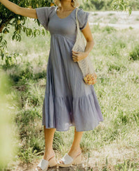 Mikarose Ruffle Hem Midi Dress in lavender - women's dress