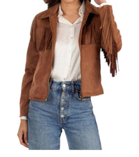 Wrangler - Fringe Faux-Suede Jacket