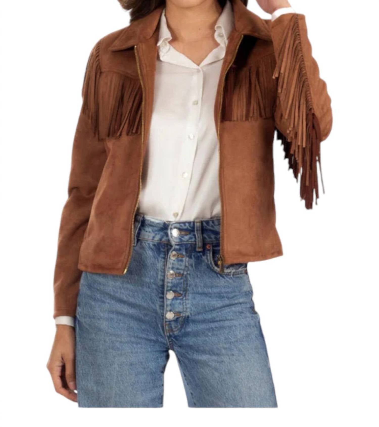 Wrangler - Fringe Faux-Suede Jacket