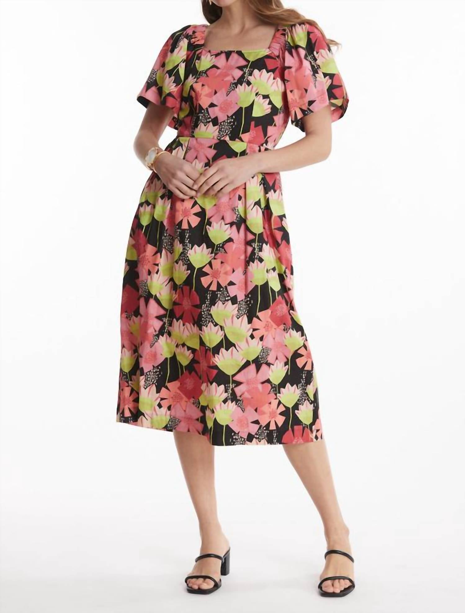 Tyler Boe - Brit Abstract Floral Tie Dress