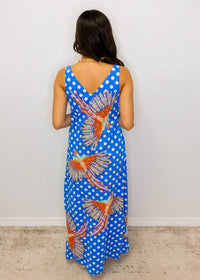 Queen Of Sparkles - Polka Dot Bird Cotton Midi Dress