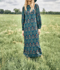 HUNTER BELL Crosby Midi Dress in midnight garden 1 - women's dress - alternate view