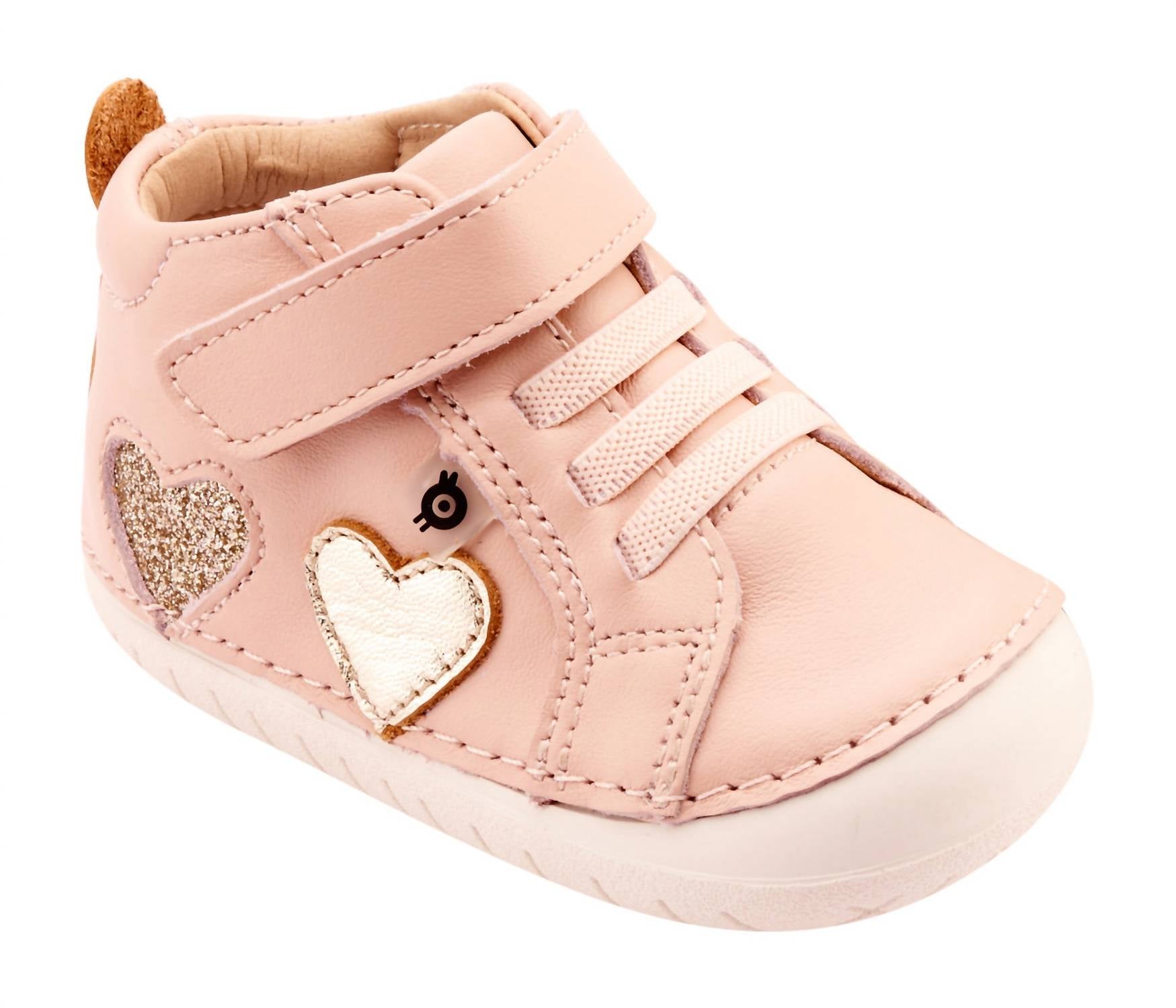 OLDSOLES Girl's 4097 Harper Pave Casual Shoes in powder pink gold glam gold 1 - kids' sneaker