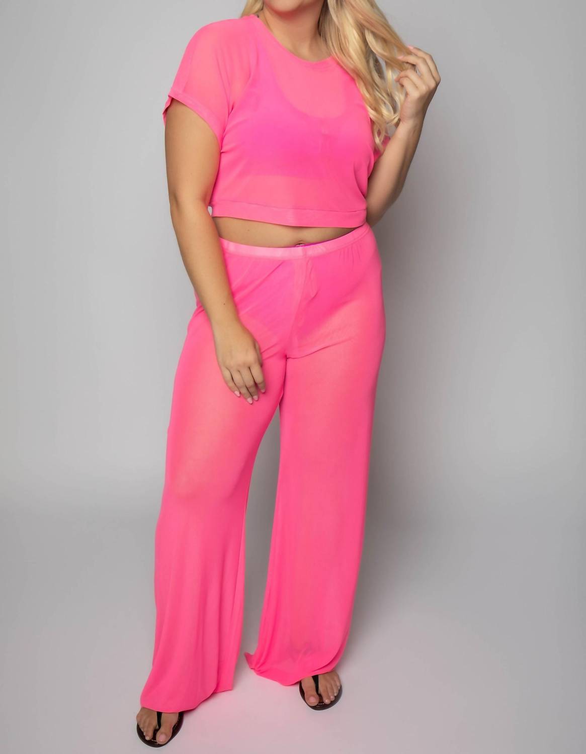 Good American - MESH WIDE PANTS