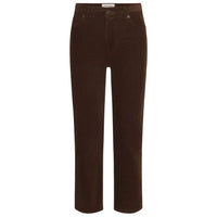 FRAME Le Sleek Straight Corduroy in bitter chocolate 1 - women's pants - detail view