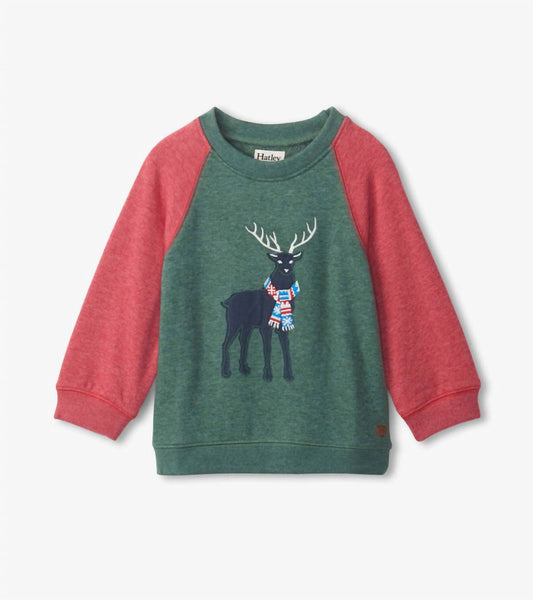 Hatley - Kids' Holiday Stag Pullover Sweatshirt