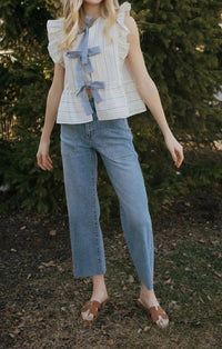 Just Black Denim - Nautical Wide Leg Jeans