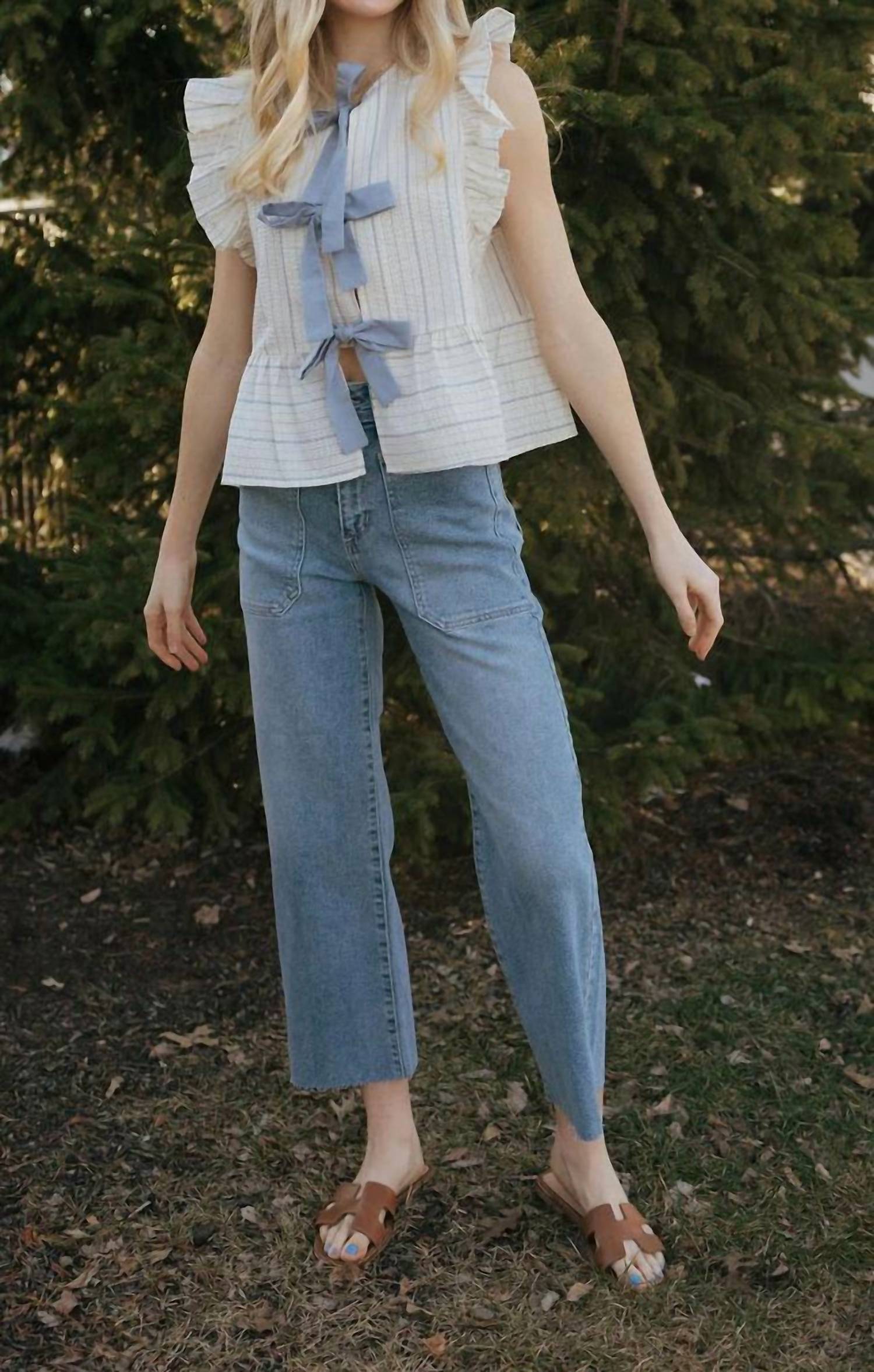 Just Black Denim - Nautical Wide Leg Jeans
