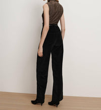 Veronica Beard - Taylor High Rise Wide Leg Velvet Pants