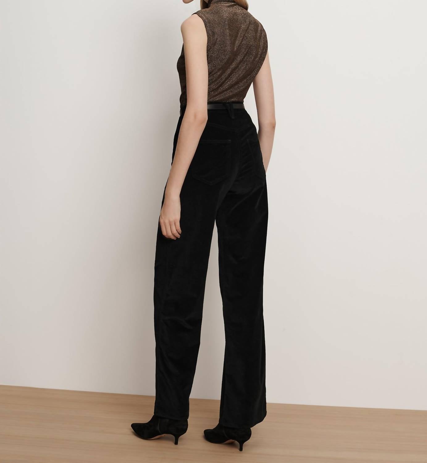 Veronica Beard - Taylor High Rise Wide Leg Velvet Pants