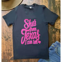 Faith & Life Christian Brands - Women's She’s From Texas I Can Tell Graphic Tee