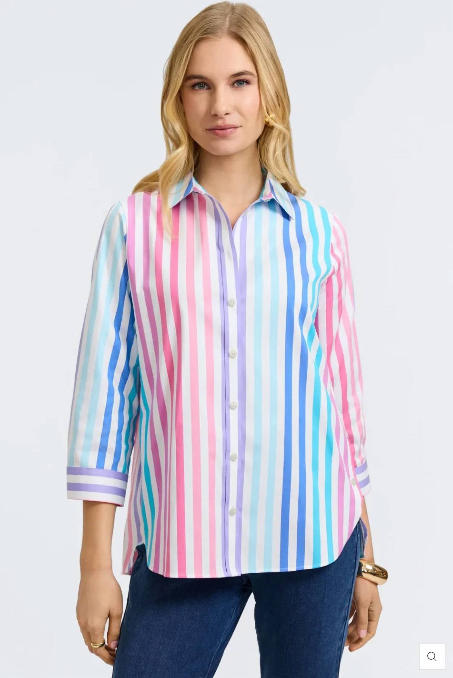 Foxcroft - Juliette 3/4 Length Sleeve Top