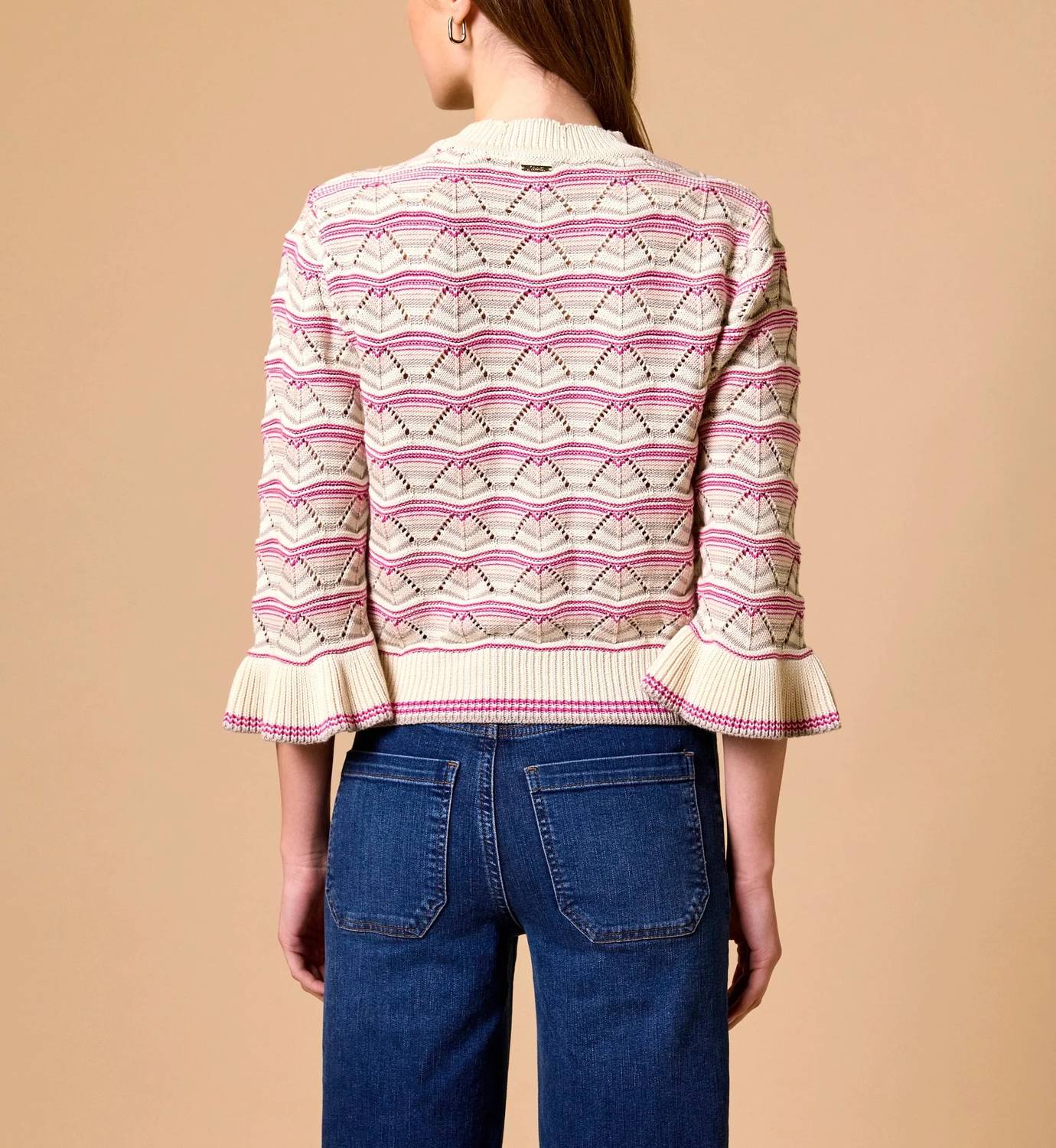 Cleobella Women's Deedee Sweater in ivory multi - women's sweater - alternate view