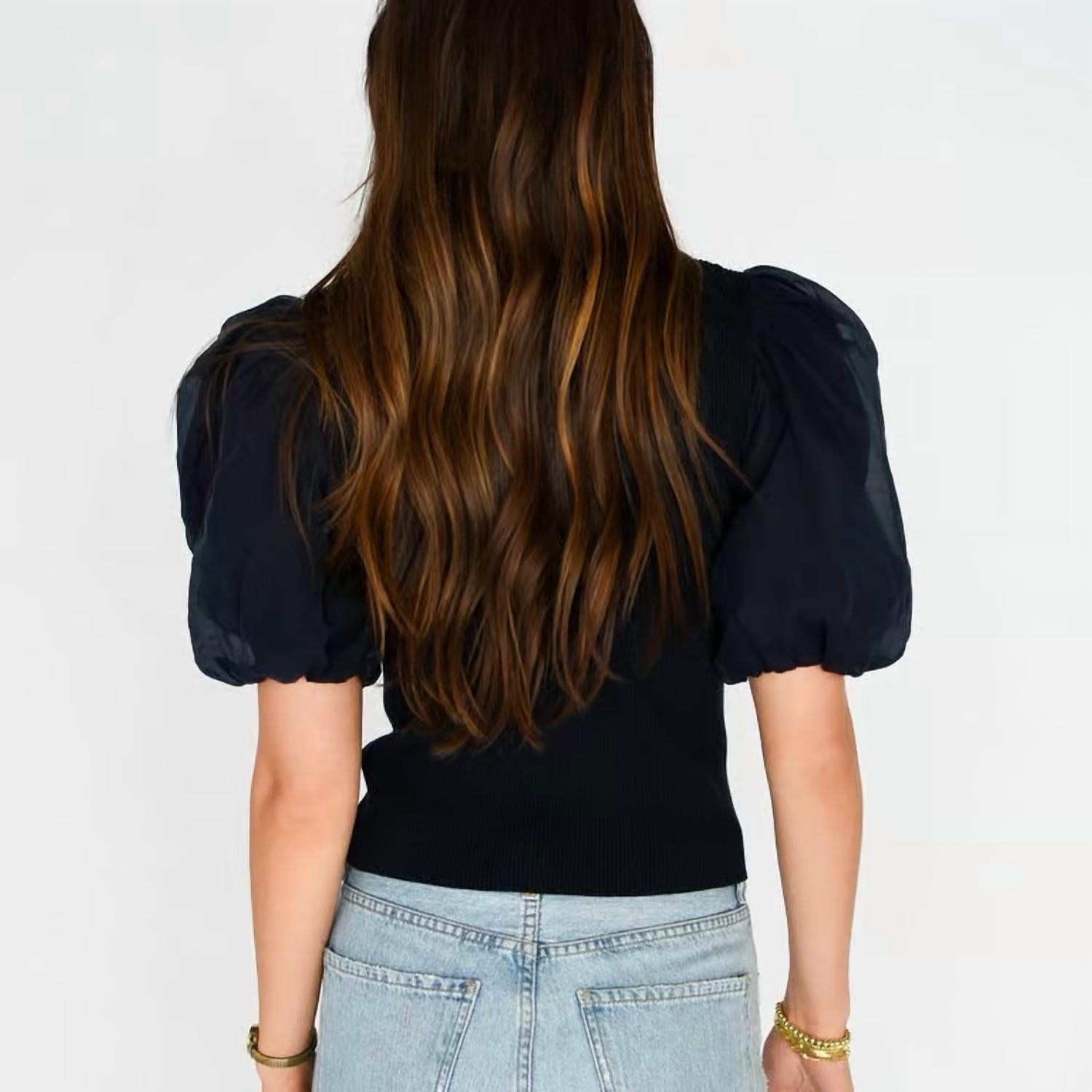 Lucy Paris - Barra Mixed Knit Top