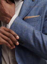 PETER MILLAR Delrose Plaid Soft Jacket in nebula blue - men's jacket - view 4