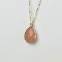 Lauren Lane - Women's Agate Stone Teardrop Pendant Layering Necklace