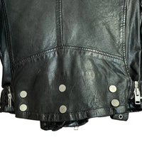 MAURITIUS Genuine Leather Biker Jacket in black - women's jacket - view 4