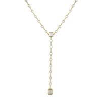 L GEORGE Women's Camille Crystal Lariat Necklace in gold - women's jewelry