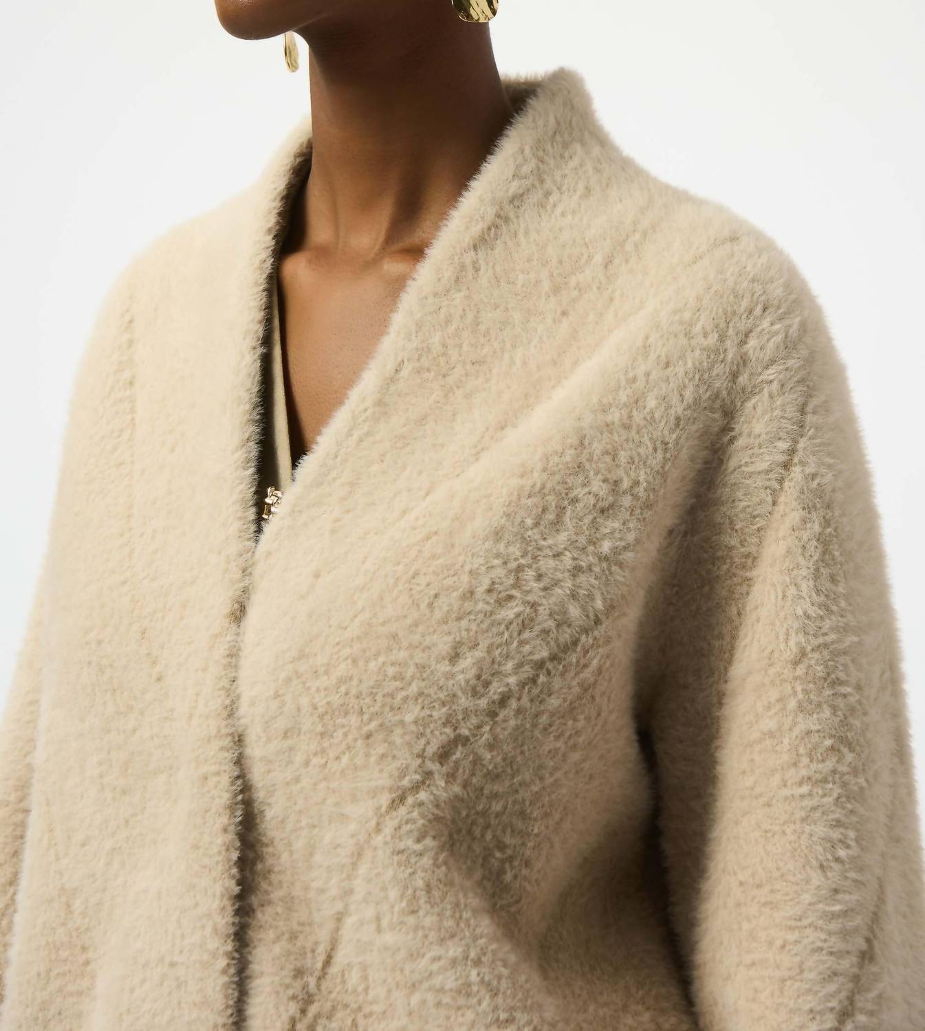 Joseph Ribkoff - Feather Yarn Sweater Knit Coat