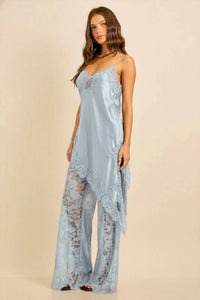 Silver Rose - Chic Cami And Lace Pant Set