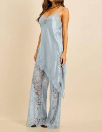 Silver Rose - Chic Cami And Lace Pant Set