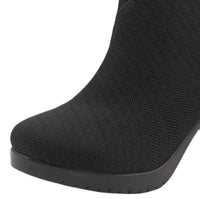 CHARLESTON SHOE CO. Women's Woven Barcelona Boots in black - women's shoe - detail view