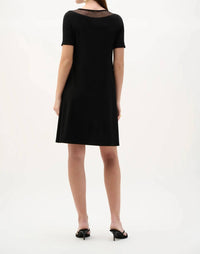 Joseph Ribkoff - Mesh Insert Short Sleeves A-line Dress