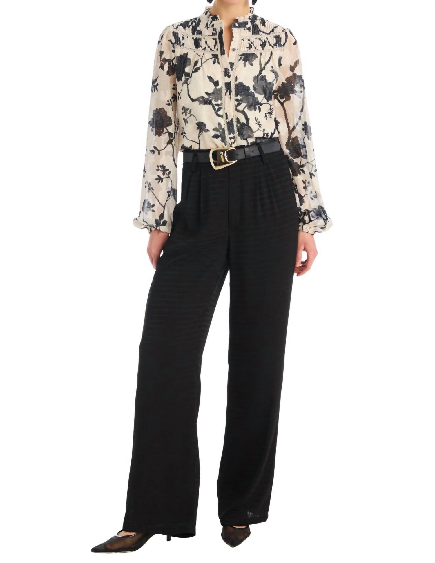 ALLISON NEW YORK Joan Wide Leg Pants in black - women's pants