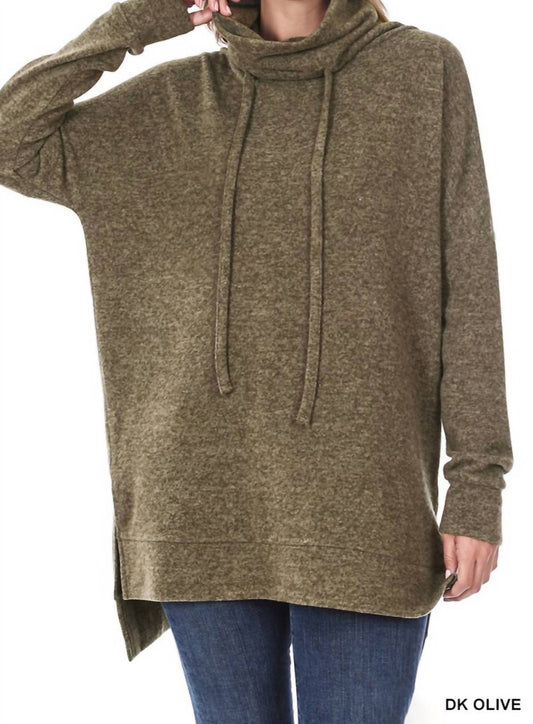 Zenana - Brushed Melange Funnel Neck Sweater
