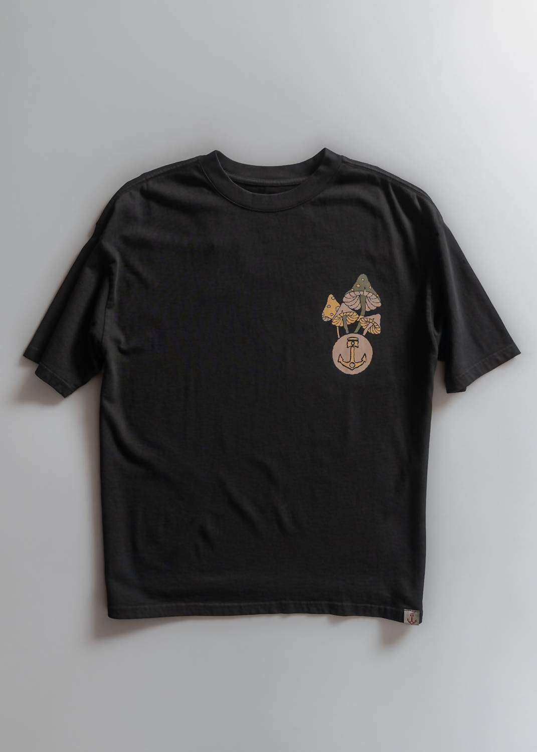 Iron & Resin Mushroom Dreams Pocket Tee in black - men's t-shirt - detail view