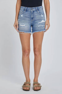 Cello - Denim Boyfriend Fray Shorts