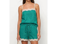 Naked Zebra - Scallop Trim Linen Tank Top