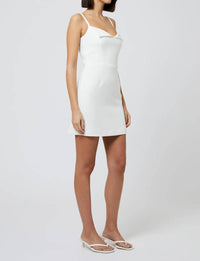 FRENCH CONNECTION Whisper Foldover Mini Dress in summer white - women's dress - alternate view