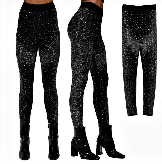 Sophia Collection - Leggings with All Over Rhinestones