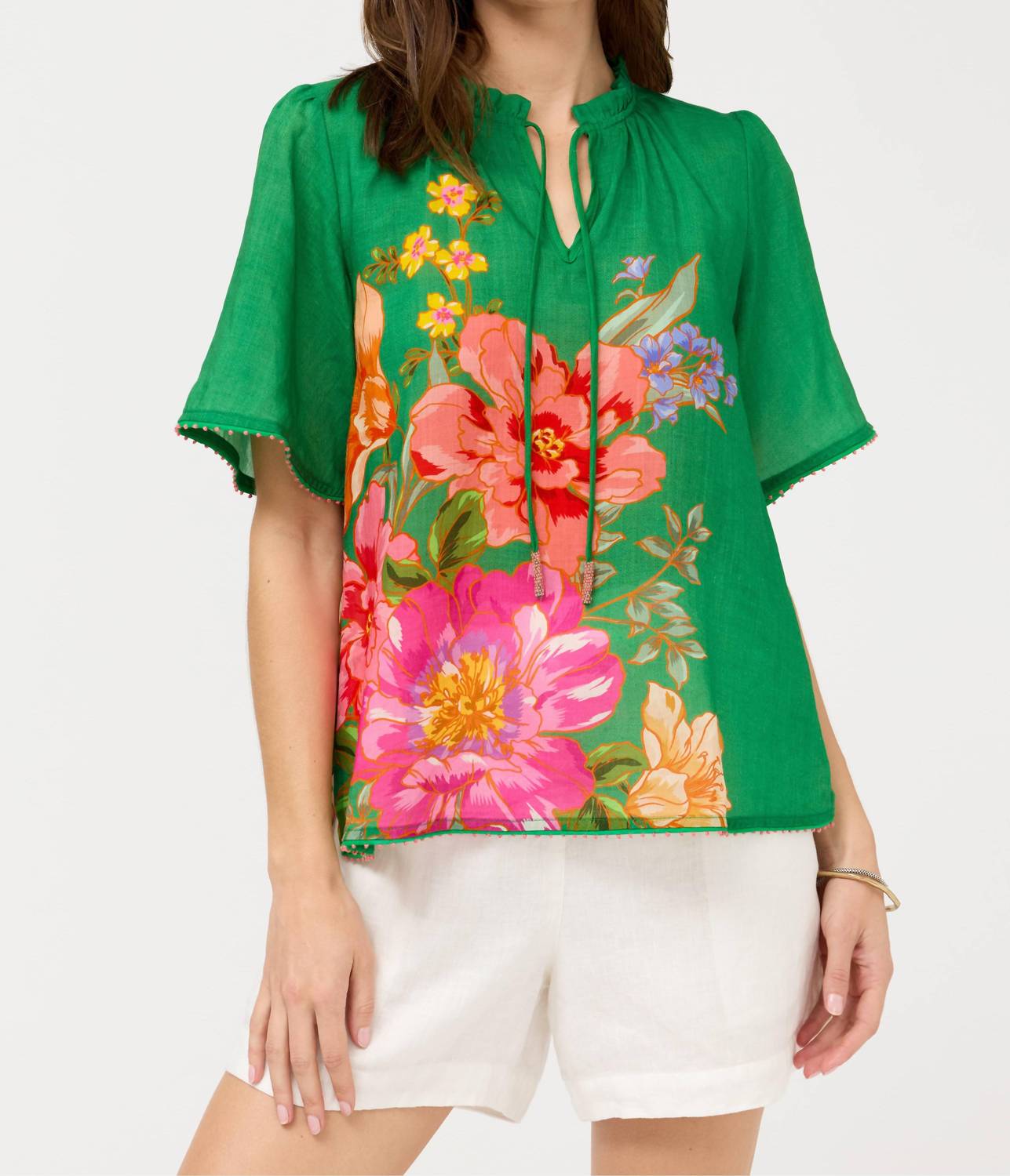 Johnny Was - FLUTTER SLEEVE BLOUSE